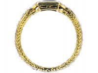 Art Deco 18ct Gold & Platinum Ring set with a Sapphire with Diamonds Around the Shank