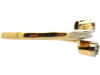 Edwardian 18ct Gold & Platinum Two Diamond Crossover Ring