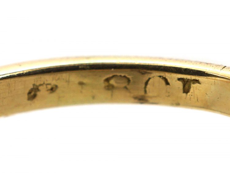 Edwardian 18ct Gold & Platinum Two Diamond Crossover Ring