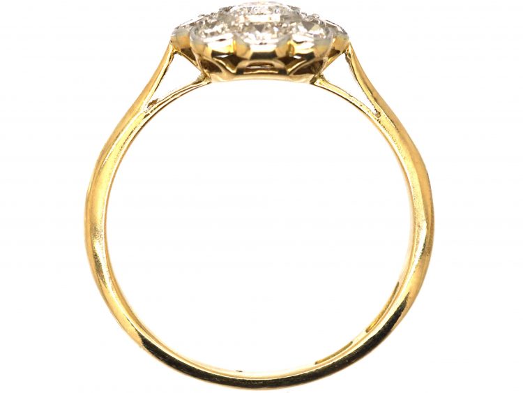 Edwardian 18ct Gold & Platinum, Diamond Daisy Cluster Ring