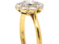 Edwardian 18ct Gold & Platinum, Diamond Daisy Cluster Ring