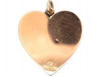 Victorian 9ct Gold Heart Shaped Pendant set with an Opal