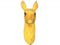 1960's 18ct Gold Brooch of Deer's Head by George Lenfant for Hermes