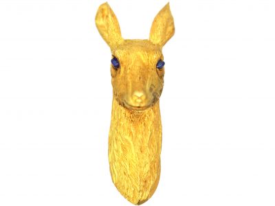 1960's 18ct Gold Brooch of Deer's Head by George Lenfant