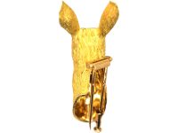 1960's 18ct Gold Brooch of Deer's Head by George Lenfant for Hermes
