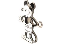 Vintage German Silver & Black Enamel Mickey Mouse