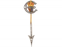 Edward V11 Royal 15ct Gold & Silver, Diamond & Enamel Jabot Brooch Edward V11 Royal 15ct Gold & Silver, Diamond & Enamel Jabot Brooch