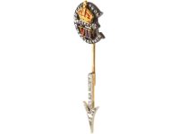 Edward V11 Royal 15ct Gold & Silver, Diamond & Enamel Jabot Brooch