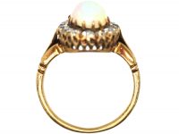Edwardian 18ct Gold Opal & Diamond Cluster Ring