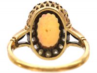 Edwardian 18ct Gold Opal & Diamond Cluster Ring