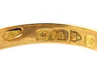 Edwardian 18ct Gold Sapphire & Diamond Crossover Ring with Scroll Detail