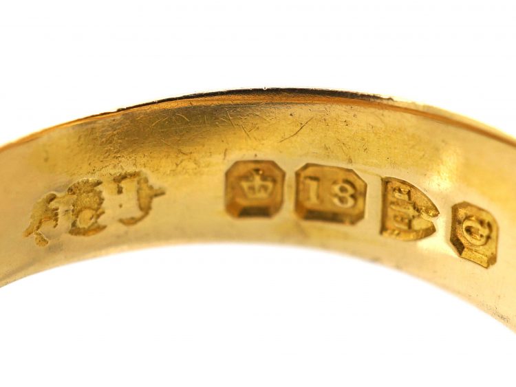 Victorian 18ct Gold Buckle Ring set with Diamonds