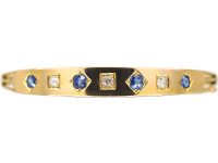 Edwardian 9ct Gold Bangle set with Sapphires & Diamonds Edwardian 9ct Gold Bangle set with Sapphires & Diamonds