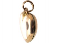 Edwardian Small 9ct Gold Back & Front Heart Shaped Locket