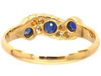 Edwardian 18ct Gold, Sapphire & Diamond Twist Ring