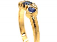 Edwardian 18ct Gold, Sapphire & Diamond Twist Ring