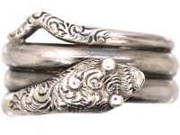 Victorian Silver Snake Ring with Engraved Detail Victorian Silver Snake Ring with Engraved Detail