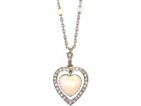 Edwardian Opal & Diamond Pendant on 18ct White Gold & Opal Chain Edwardian Opal & Diamond Pendant on 18ct White Gold & Opal Chain