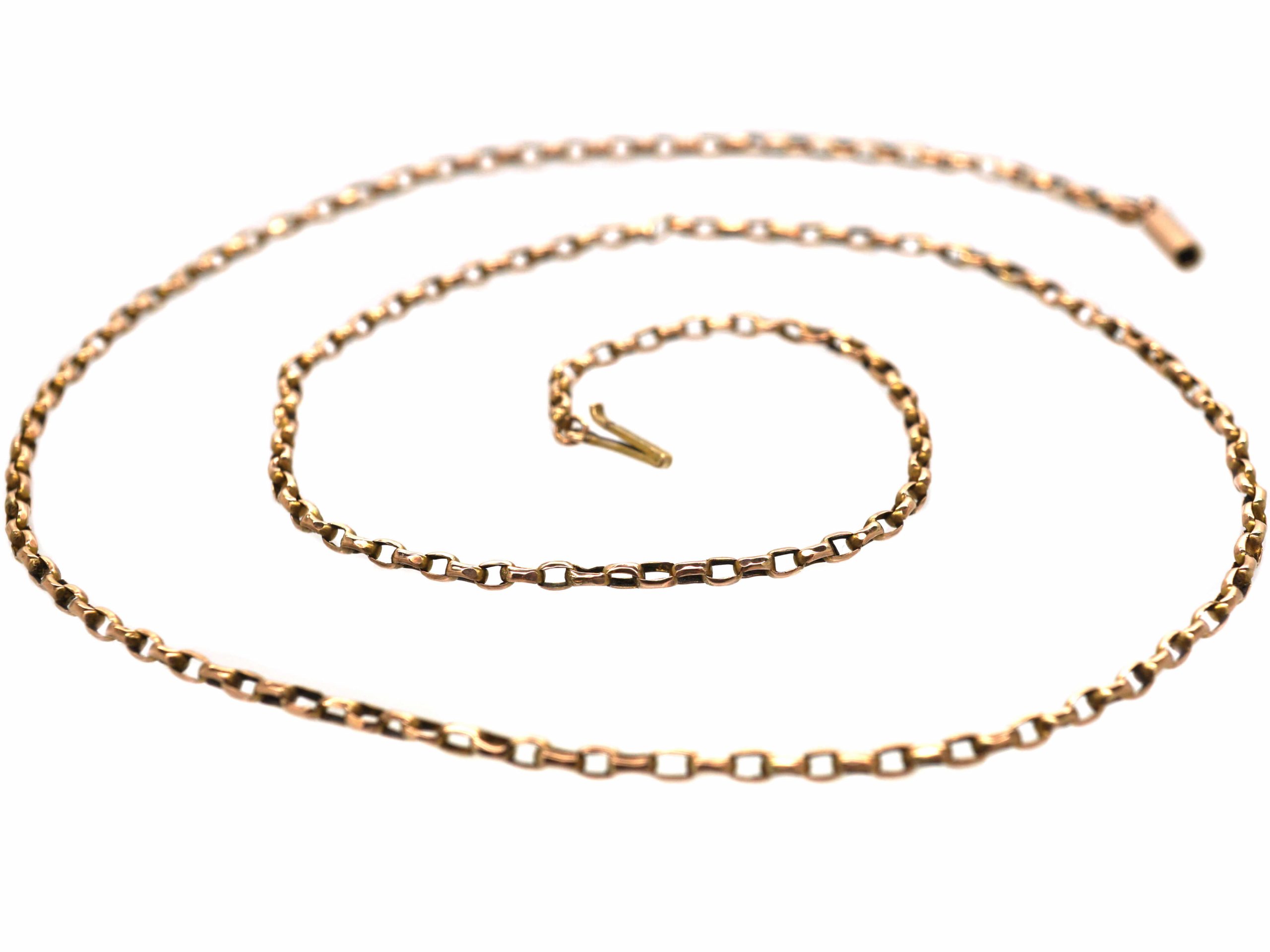 Necklace 18K Rose Gold Filled Ladies Solid Statement Belcher Link