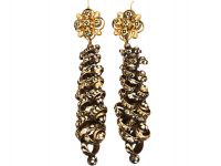 Early 19th Century 15ct Gold Swiss Enamel Large Drop Earrings Early 19th Century 15ct Gold Swiss Enamel Large Drop Earrings