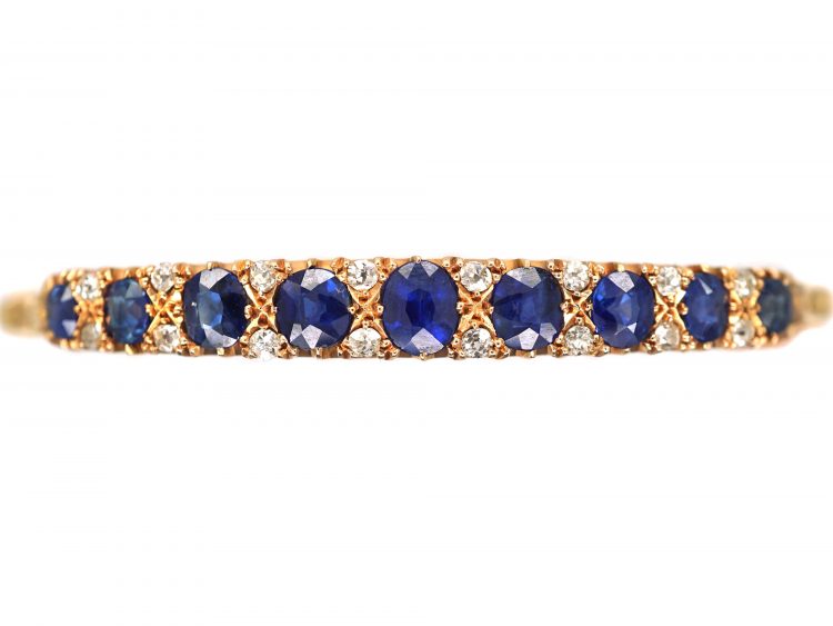 Edwardian 15ct Gold, Sapphire & Diamond Bangle