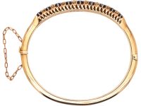 Edwardian 15ct Gold, Sapphire & Diamond Bangle