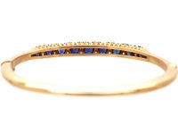 Edwardian 15ct Gold, Sapphire & Diamond Bangle