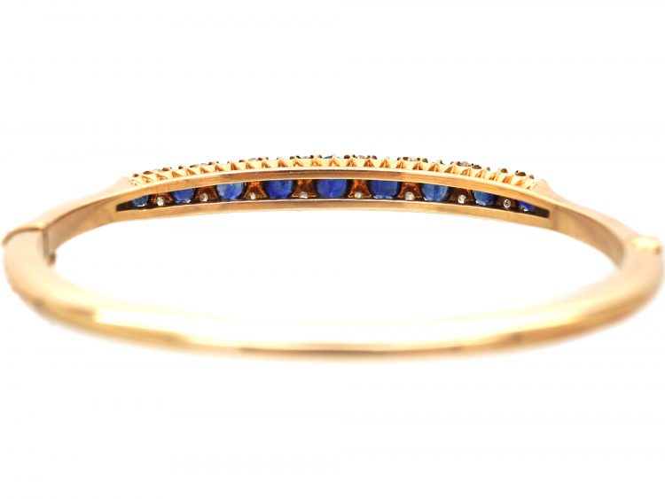 Edwardian 15ct Gold, Sapphire & Diamond Bangle
