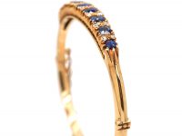 Edwardian 15ct Gold, Sapphire & Diamond Bangle
