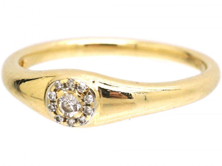 Early 20th Century 14ct Gold Small Diamond Cluster Ring