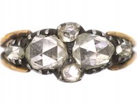 Georgian 9ct Gold & Silver Rose Diamond Ring Georgian 9ct Gold & Silver Rose Diamond Ring