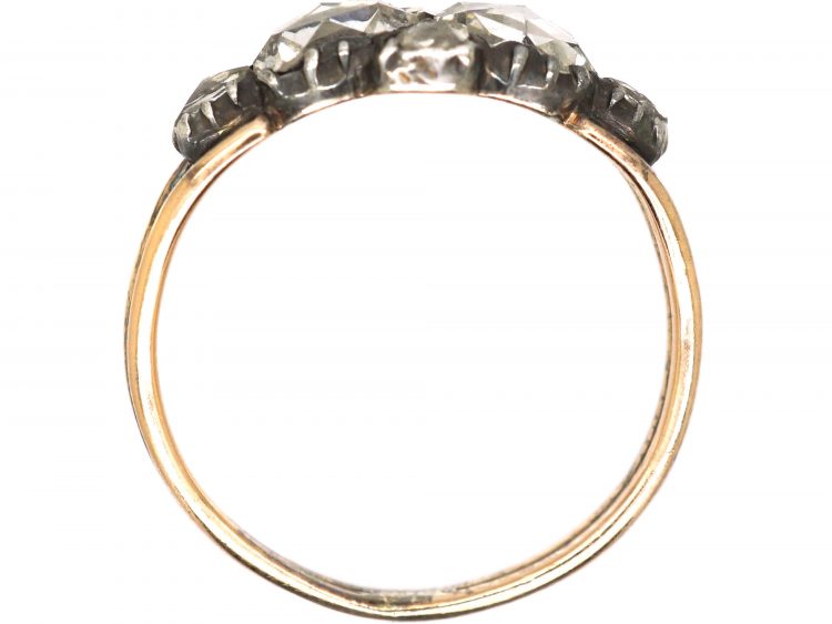 Georgian 9ct Gold & Silver Rose Diamond Ring