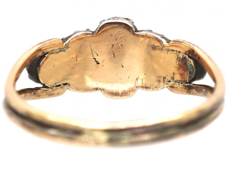 Georgian 9ct Gold & Silver Rose Diamond Ring