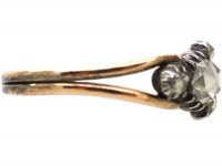 Georgian 9ct Gold & Silver Rose Diamond Ring