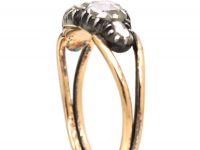 Georgian 9ct Gold & Silver Rose Diamond Ring