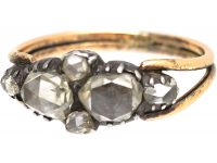 Georgian 9ct Gold & Silver Rose Diamond Ring