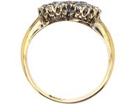 Edwardian 18ct Gold Double Cluster Ring set with Diamonds