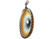 Victorian Carved Onyx Shell Pendant