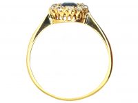 Edwardian 18ct Gold, Sapphire & Diamond Oval Cluster Ring