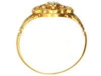 Georgian 15ct Gold Fede Ring with Quatrefoil Centre set with a Rose Diamond