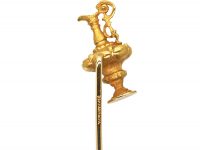 Early 20th Century Tiffany America's Cup 18ct Gold Tie Pin in Original Tiffany Case