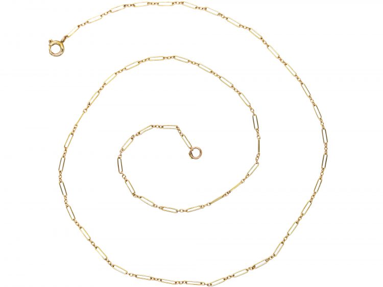 Edwardian 9ct Gold Fine Ornate Links Chain