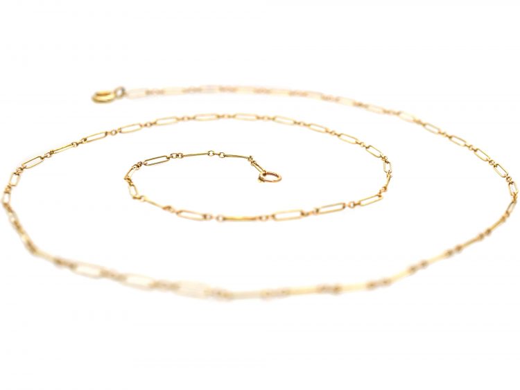 Edwardian 9ct Gold Fine Ornate Links Chain