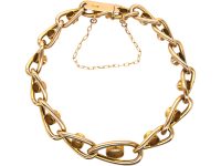 Edwardian 9ct Gold Curb Bracelet set with Opals