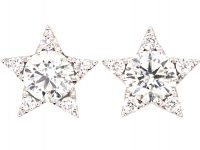 Diamond 18ct White Gold & Diamond Star Earrings by Tash