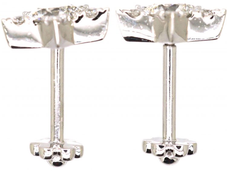 Diamond 18ct White Gold & Diamond Star Earrings by Tash