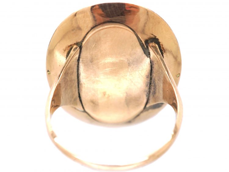 Georgian 9ct Gold Portrait Ring of a Gentleman