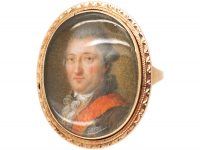 Georgian 9ct Gold Portrait Ring of a Gentleman