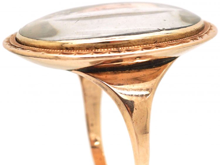 Georgian 9ct Gold Portrait Ring of a Gentleman
