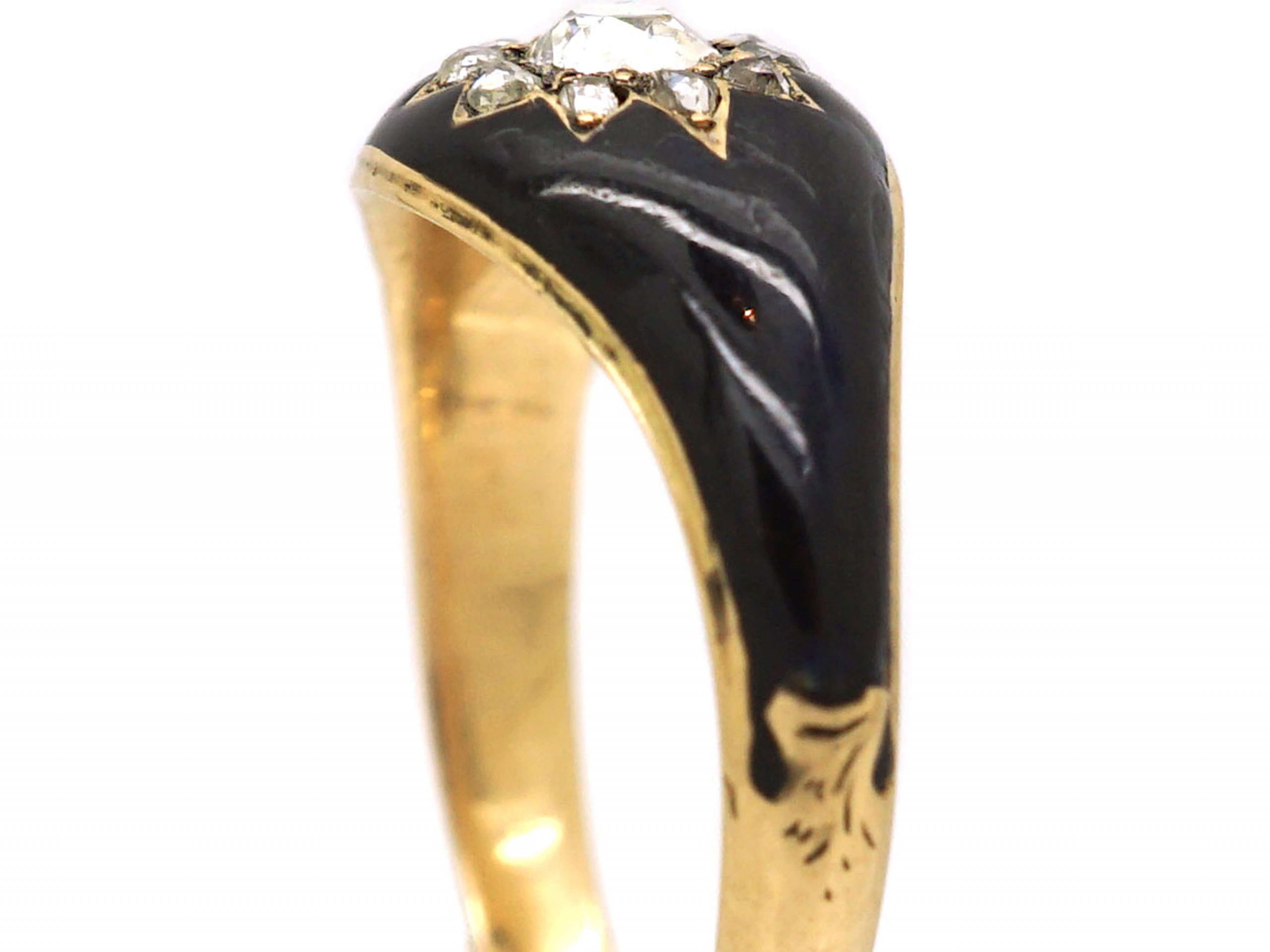 Black Enamel Star Ring